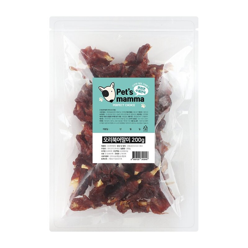 펫츠맘마 국내산 강아지 수제간식, 무염황태포, 200g, 1개