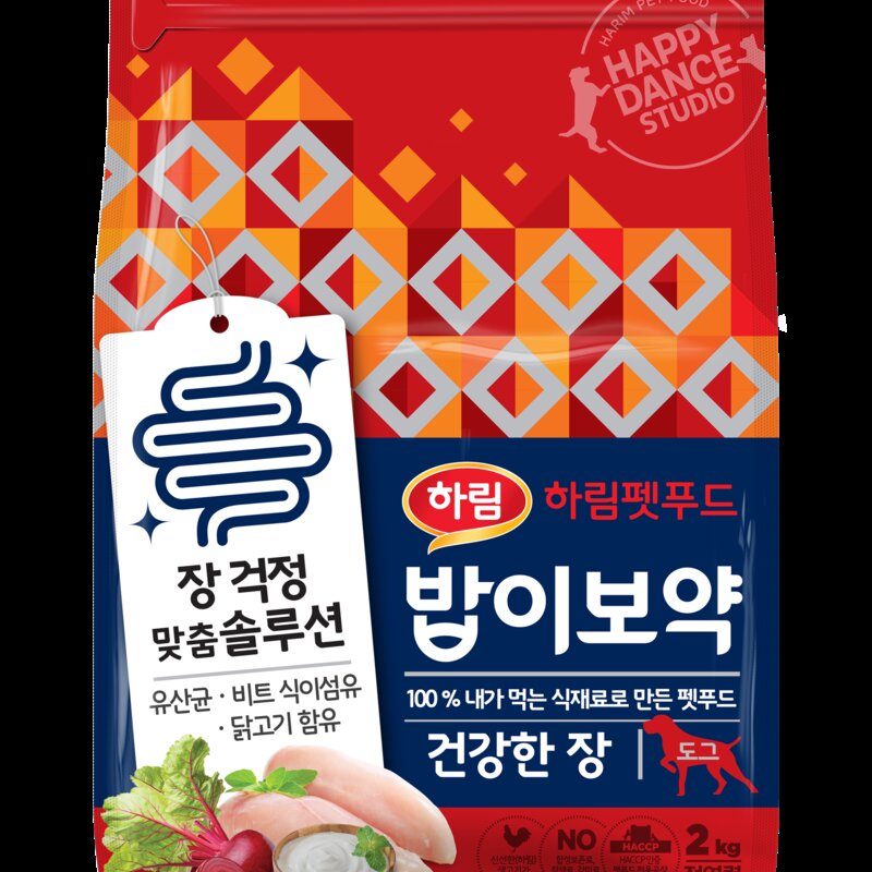 하림펫푸드 전연령 밥이보약 건강한 장 강아지 사료, 췌장/소화기능 개선, 3.4kg, 1개