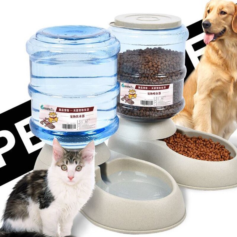 달빛마켓 강아지 고양이 반자동 급식기 급수기 밥그릇 물통 애완, 3.75L, 1개