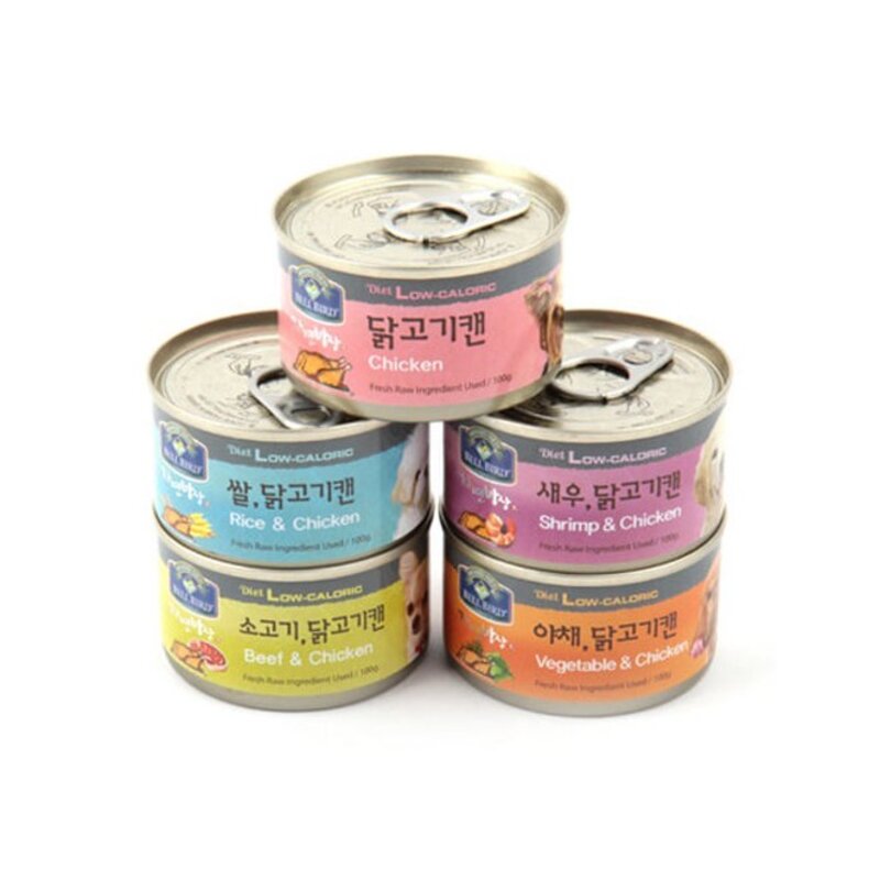 벨버드 자연밥상 소고기닭고기 원형캔 강아지간식 100g, 혼합맛(소고기/닭고기), 24개