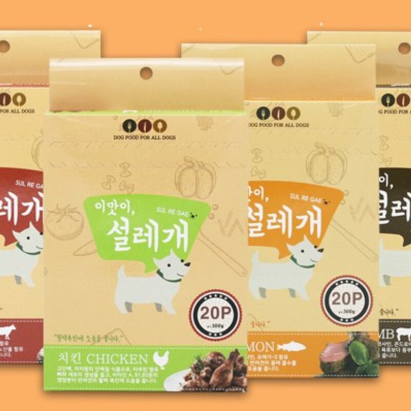 설레개 강아지간식, 치킨맛, 15g, 60개
