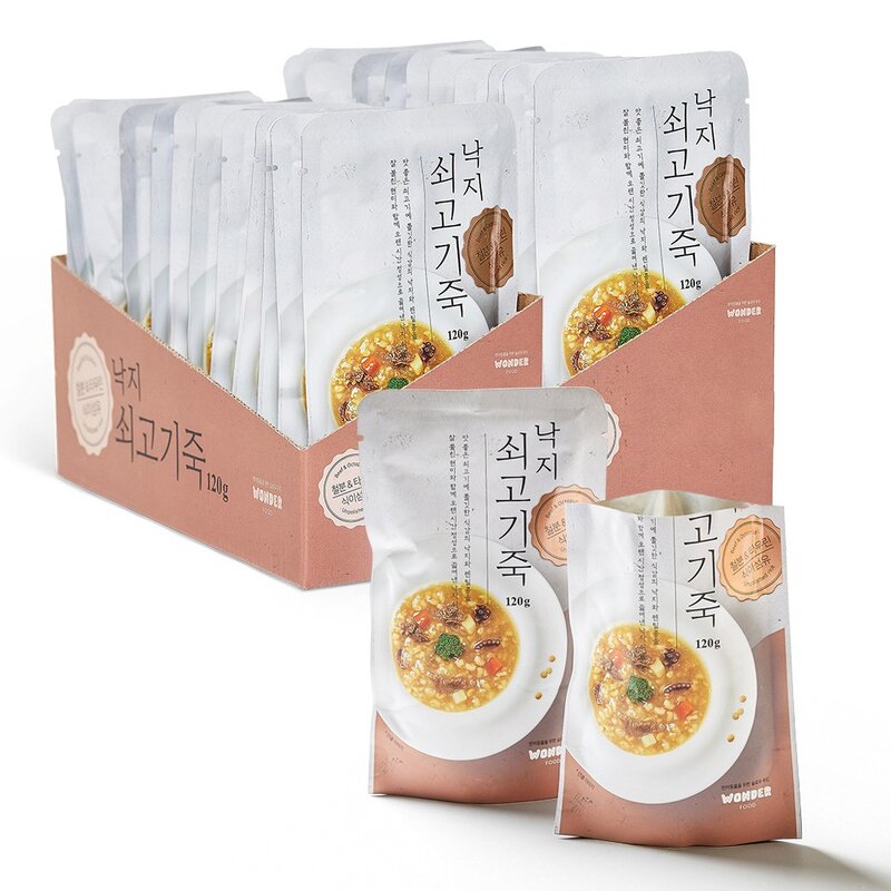 원더푸드 반려동물용 죽 120g, 혼합맛(전복/삼계죽), 12개