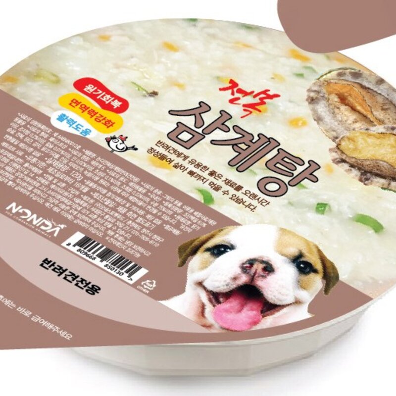 논다 강아지 간식파우치, 전복삼계탕, 120g, 12개