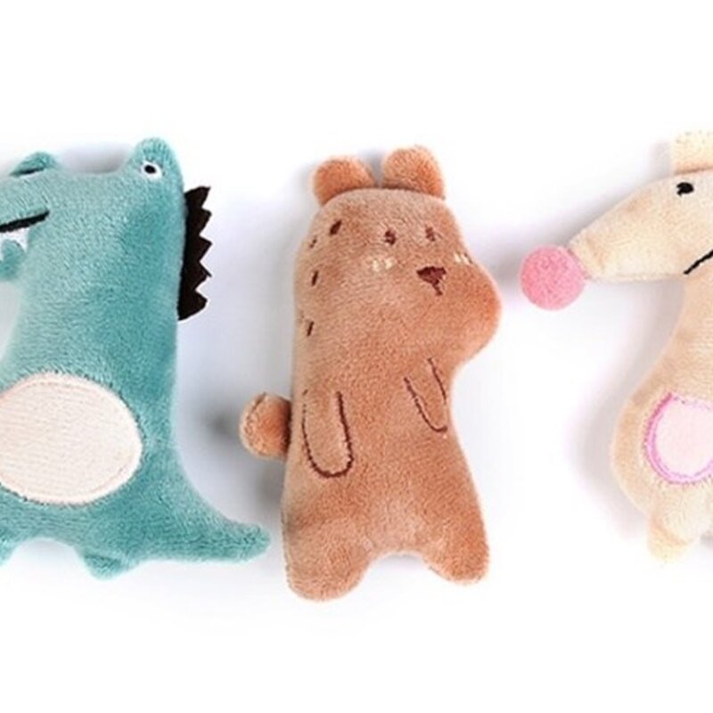 딩동펫 고양이 파스텔 공룡 캣닢인형 6종 세트, 혼합색상, 1세트