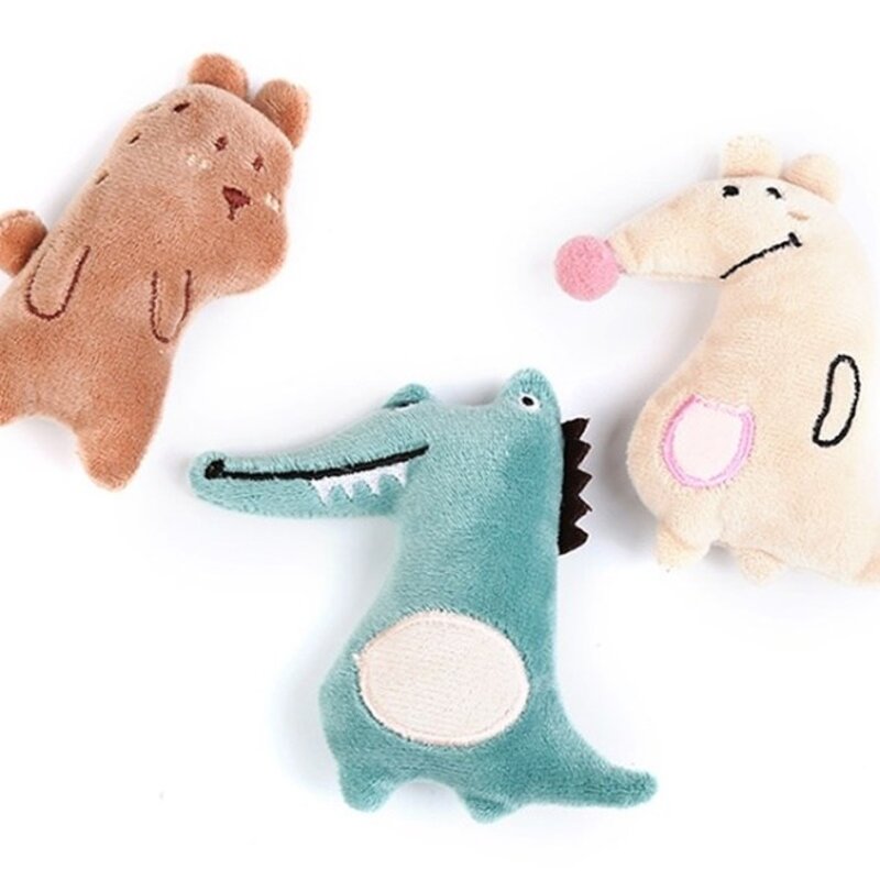 딩동펫 고양이 파스텔 공룡 캣닢인형 6종 세트, 혼합색상, 1세트