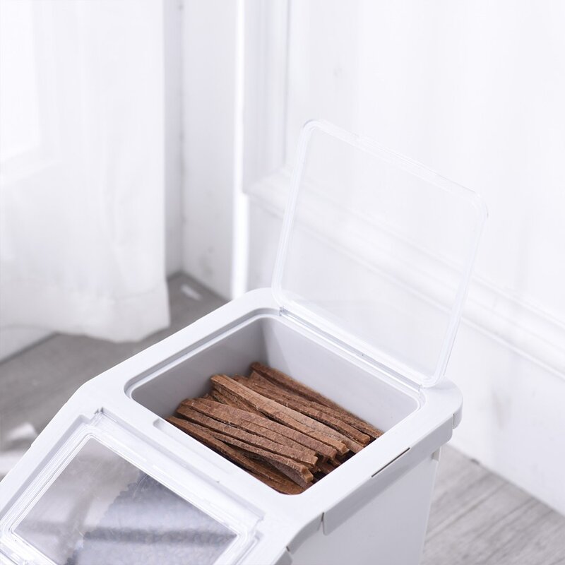 펫트리움 이중 밀폐 사료 보관통, 그레이, 28L, 1개