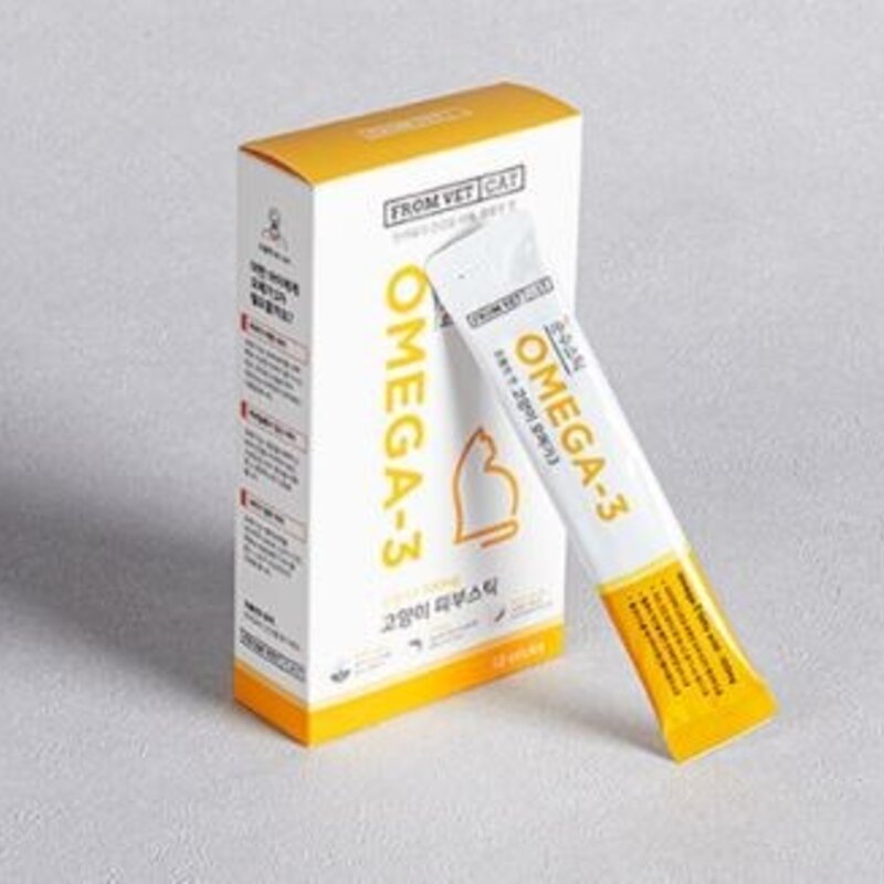 프롬벳 고양이 순수스틱 오메가3 츄르 12g x 12p, 1개, 피부 건강, 연어 + 오메가3 혼합맛