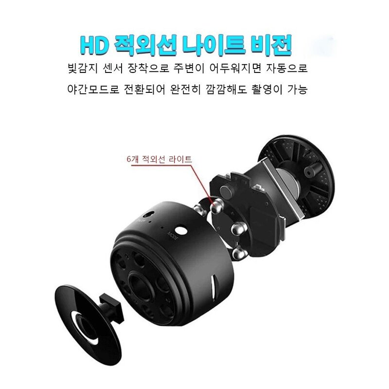 (1+1) 가정용 가계용 초미니 1080P 무선 실내 CCTV 초소형 감시카메라 WIFI 핸드폰연결 *2개, 1080P 무선 카메라(블랙)*2