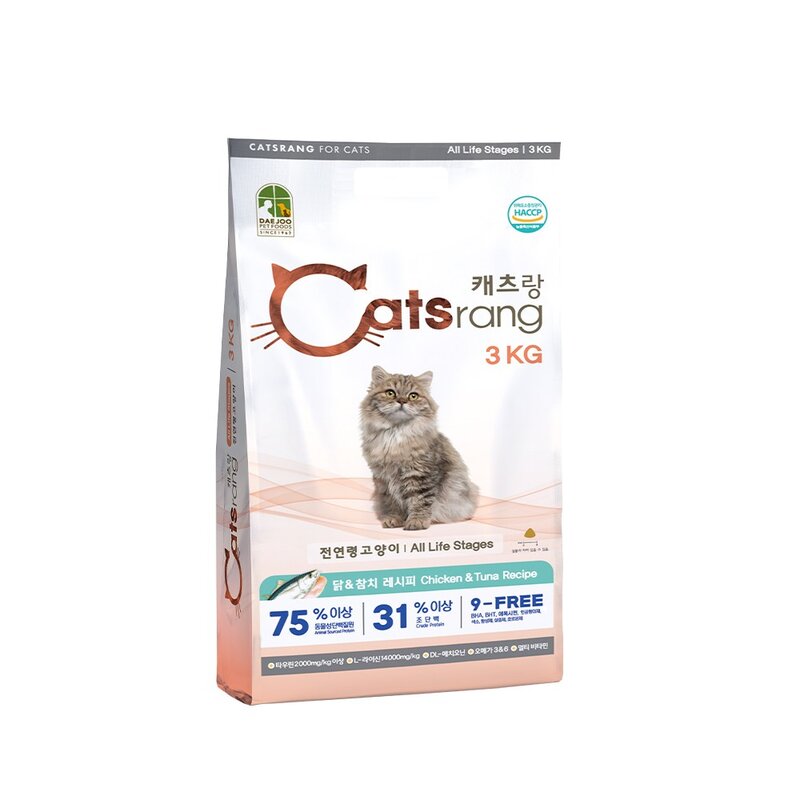 캐츠랑 전연령 올라이프 고양이 건식사료 2p, 닭 + 참치, 5kg, 2개
