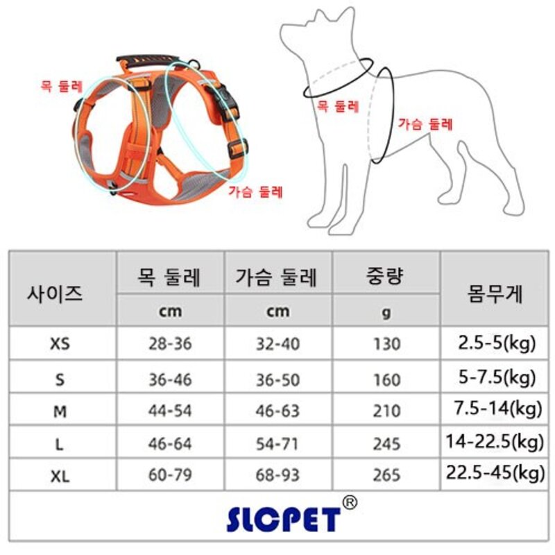 에스엘씨펫 강아지 에어하네스, 블랙, 1개
