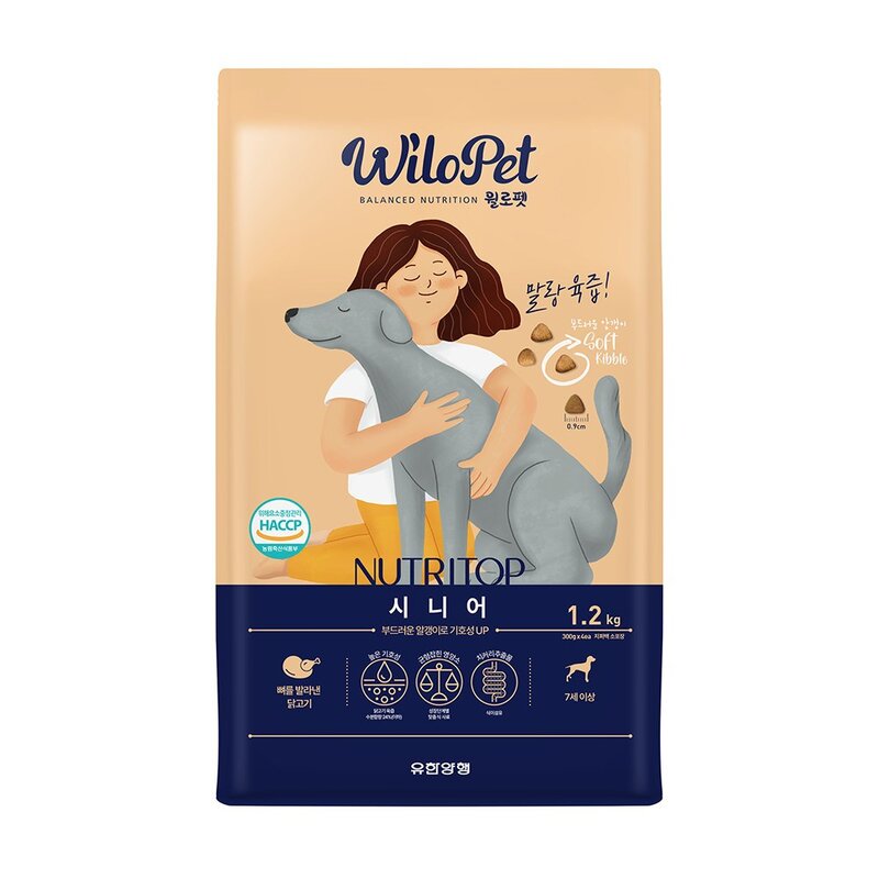 윌로펫 반려동물 시니어 뉴트리탑 소프트사료, 닭, 1개, 3kg