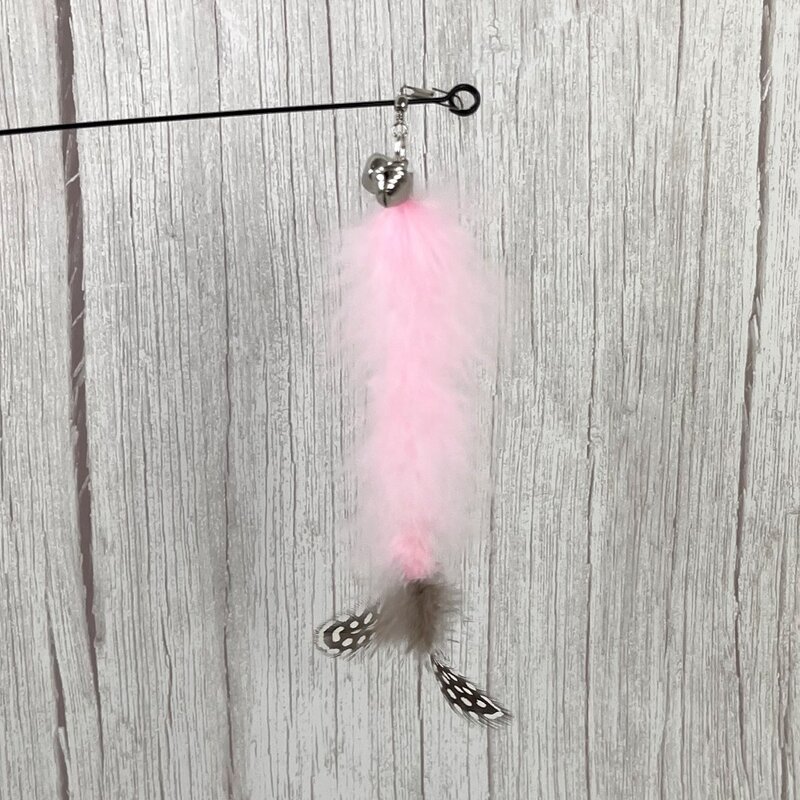 펫츠몬 고양이 롱 와이어 깃털 고정 낚시대 2종 세트, 혼합색상, 1세트