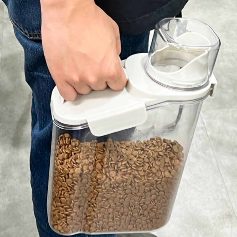 위드레오 반려동물 밀폐 사료통 강아지사료통 고양이사료통, 흰색, 2800ml