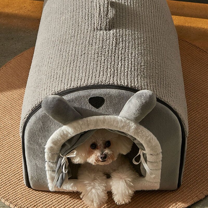 MIAMIA 저자극 고양이 강아지 숨숨집 쿠션 침대 대형, 1개