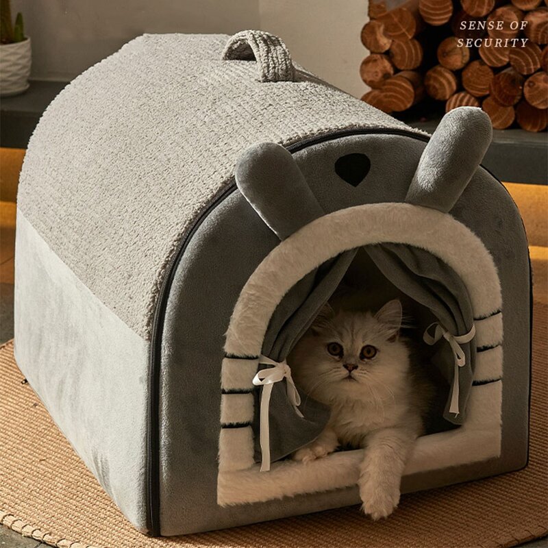 MIAMIA 저자극 고양이 강아지 숨숨집 쿠션 침대 대형, 1개