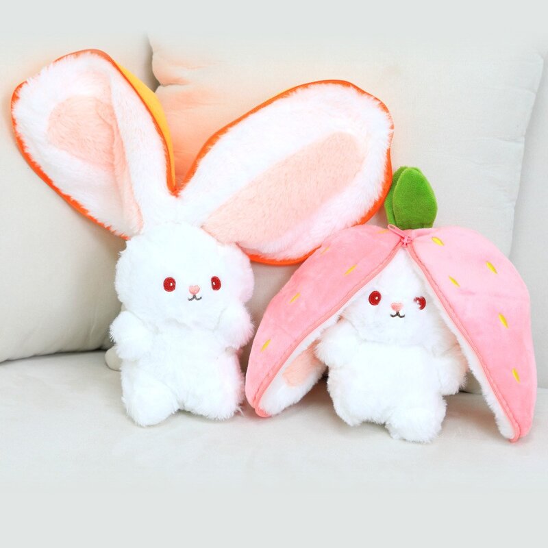 까꿍 토끼 인형 딸기 당근 귀여운 지퍼 소중한 친구 선물 인싸 감성, 까꿍 토끼 인형 ( 딸기 )