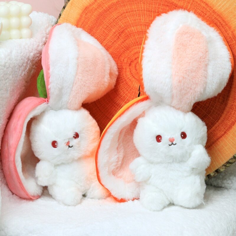 까꿍 토끼 인형 딸기 당근 귀여운 지퍼 소중한 친구 선물 인싸 감성, 까꿍 토끼 인형 ( 딸기 )