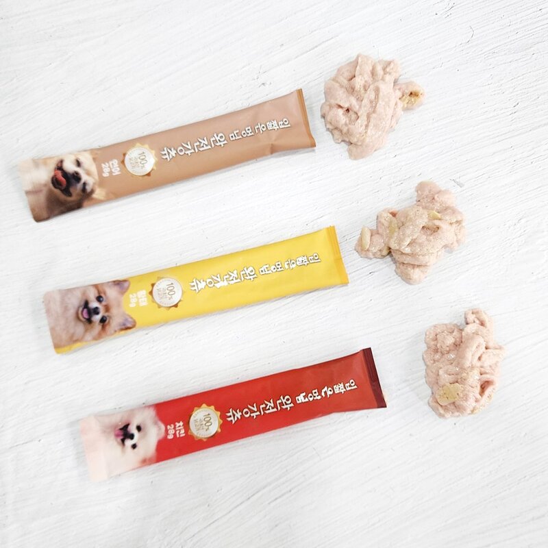 입짧은 멍님 완전강츄 대용량 사료 토핑용 노견용 짜먹는 강아지 간식, 28g, 60개입, 황태
