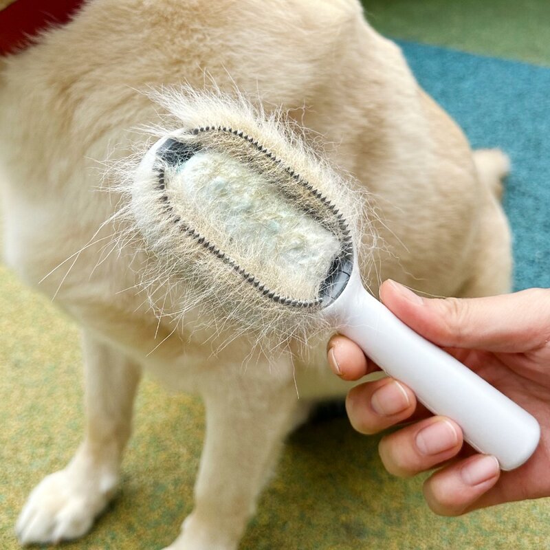 멍냥이노리터 강아지빗 강아지 고양이 안아픈 애견 개 펫 대형견 단모 장모 죽은털 제거 빗 브러쉬, 핑크, 1개