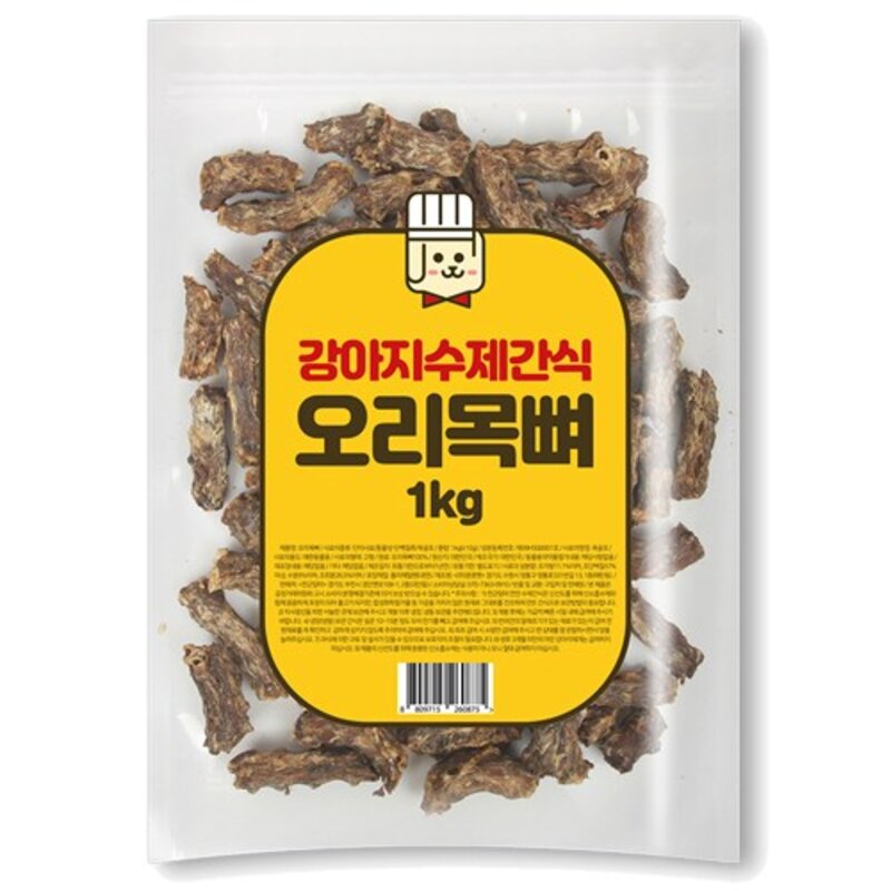 대용량 강아지수제간식 국내생산, 오리날개, 1kg, 1개
