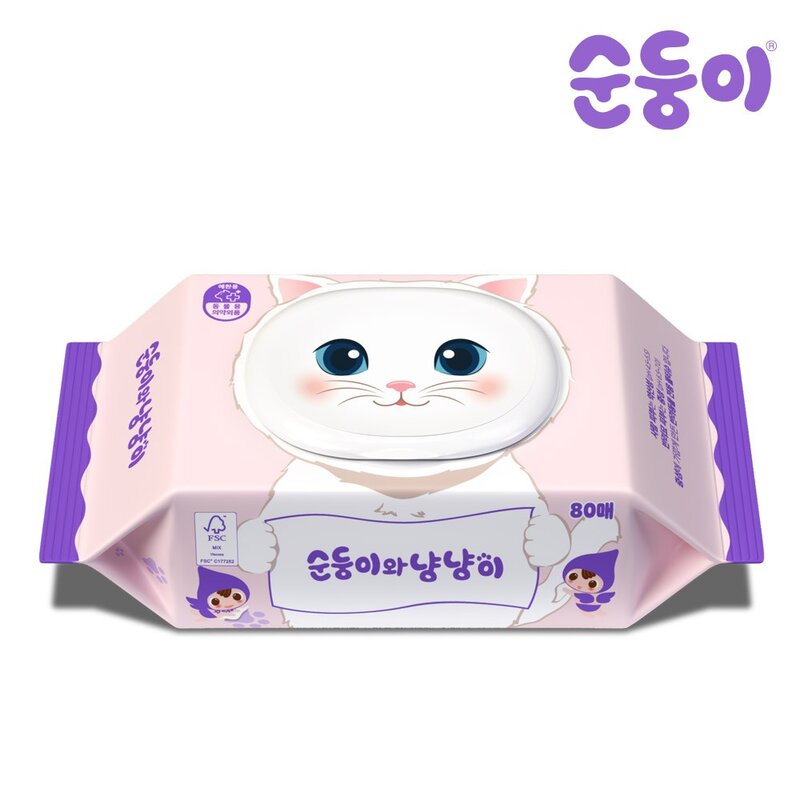 냥냥이 고양이물티슈 80매 1팩/1CAT, 없음, 상세 설명 참조, 상세 설명 참조