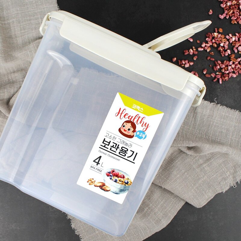 코멕스 고소한 그래놀라 보관용기 4L 씨리얼 보관통, 2개