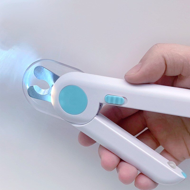 꾼스 2in1 LED 강아지 발톱깎이 손톱 자르기 발톱 정리 가위 고양이 발톱깎기, 1개, 핑크