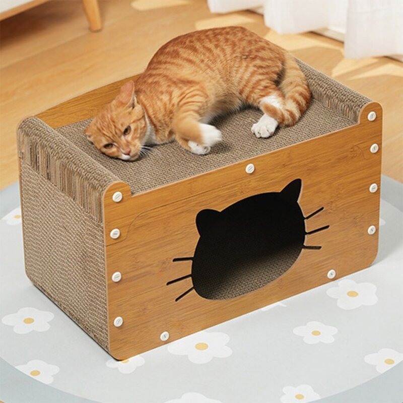 네코야 코코 고양이 하우스형 스크래쳐, 혼합색상, 1개