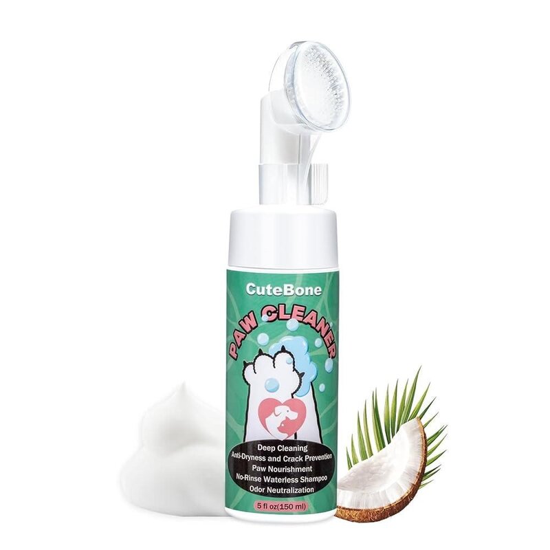 CuteBone Gentle Dog 발바닥 포밍 클렌저 헹굼 필요 없음 - 개와 고양이를 위한 위생 관리 150ml5.5액량 온스, 1개, 150ml