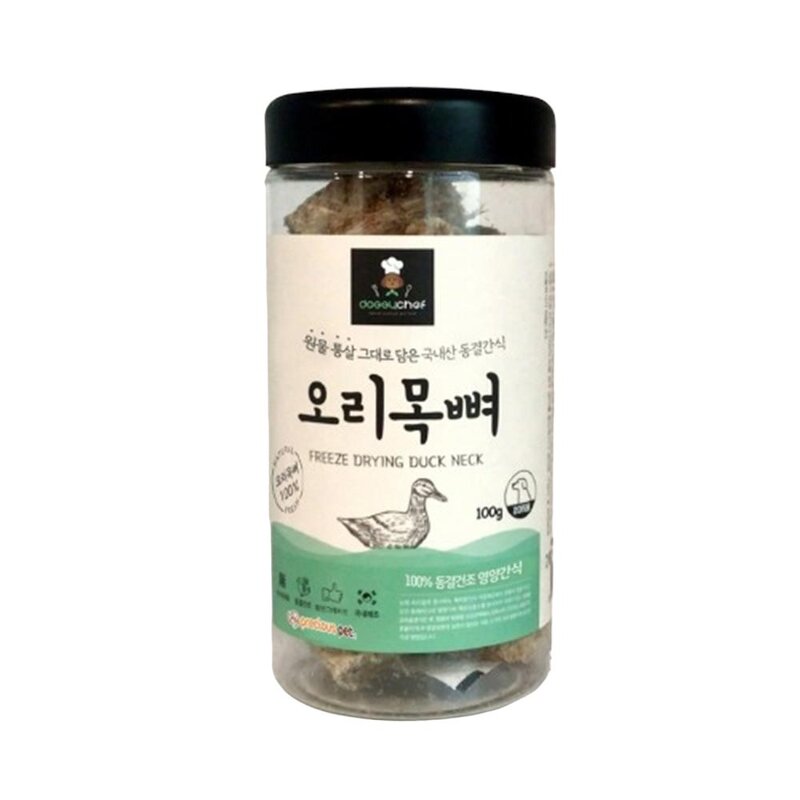 건강한 동결건조 강아지 간식 오리목뼈 트레이닝간식 건조간식, 100g