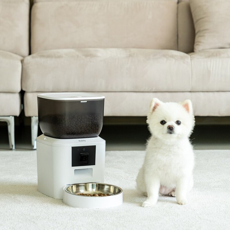 [5G/블루투스] 라빌리 강아지 고양이 스마트 자동급식기 영상카메라 각도조절, 4L, 1개