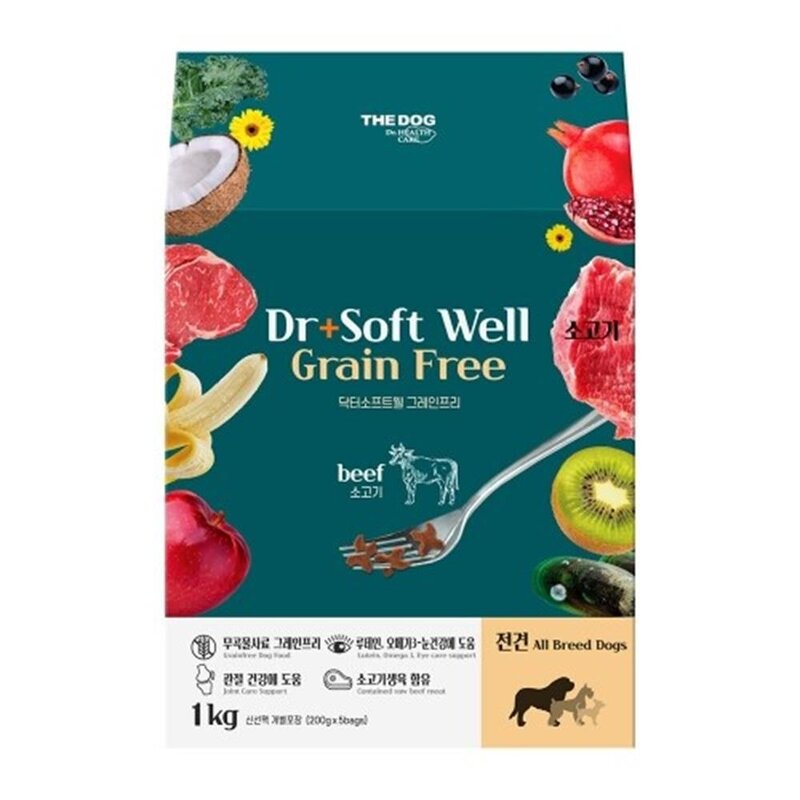 그레인프리 소고기 전견용 사료 1kg 개사료 밥 개, 1개, 상세페이지참조