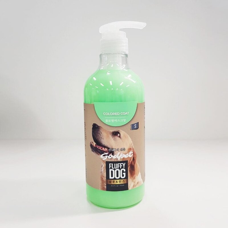 보습효과 유색견전용 머스크향 애견샴푸 750ml 노령견 목욕 강아지 털비누 노견 털샴푸 냄새제거 말티즈 펫샴푸 댕댕이, 1개