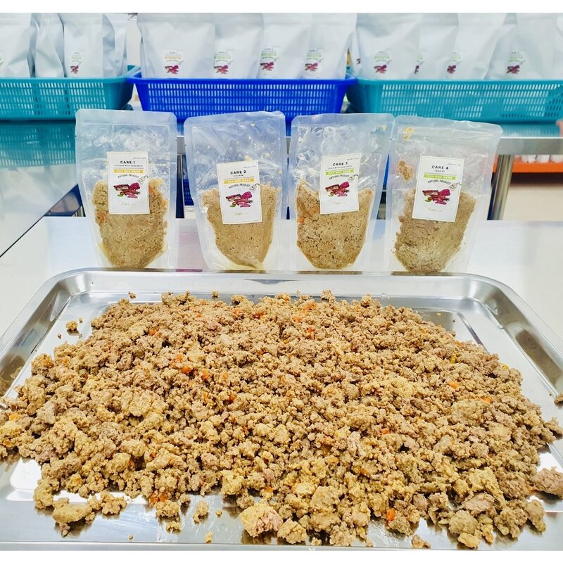 펫케어 강아지사료 자연식 화식사료 닭 오리 원육 야채 100G 개별포장, 케어1 [닭+야채], 1개, 1kg