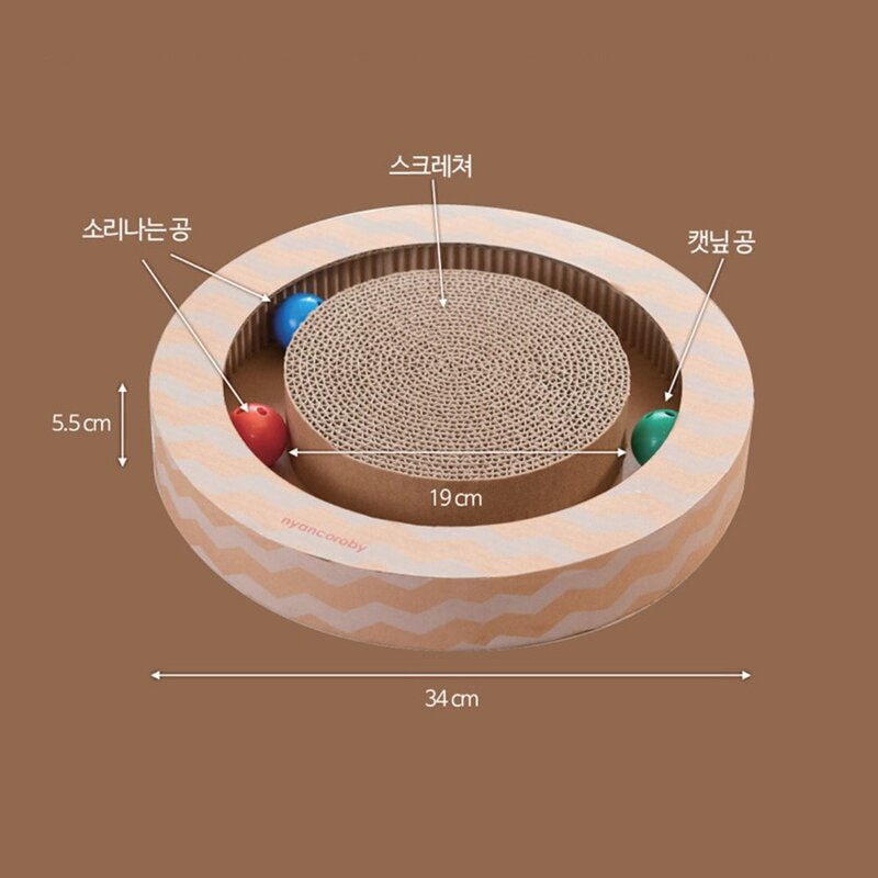 가리가리 플레이서클 고양이 장난감, 혼합 색상, 1개