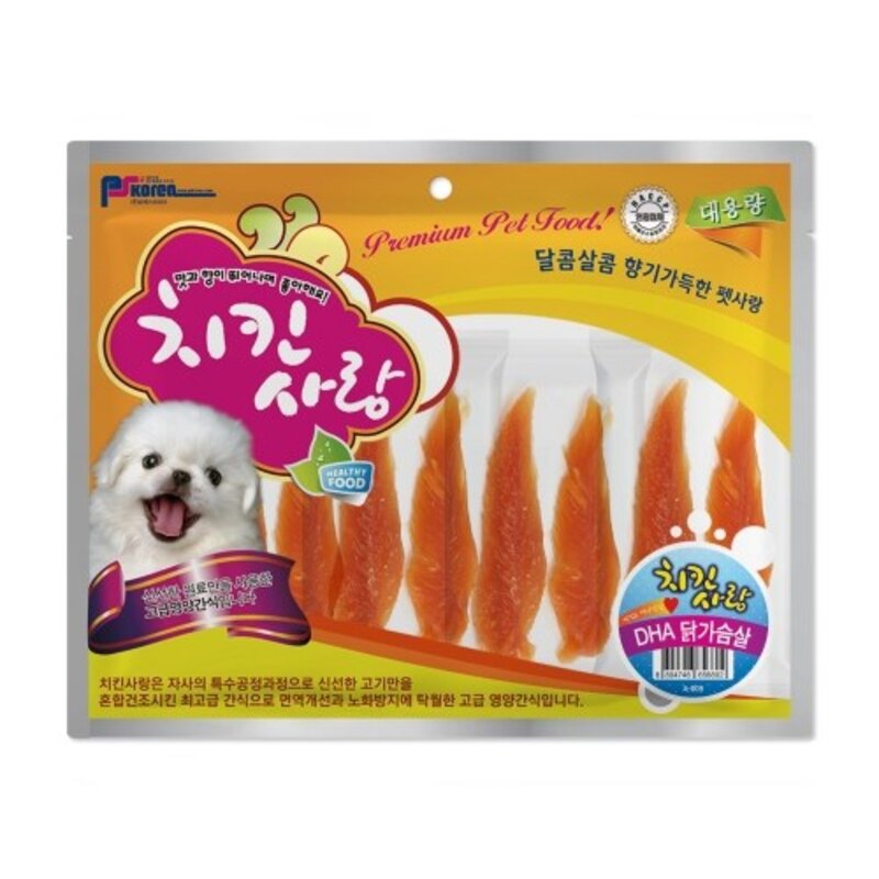 말랑말랑 강아지간식 치킨사랑 400g 대용량 애완 반려동물간식, 젤리꽈배기사사미, 1개