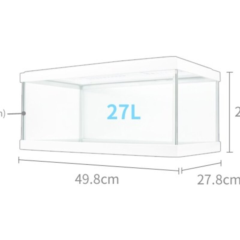 모비딕 50슬림 모던 어항 + 뚜껑, White, 1세트