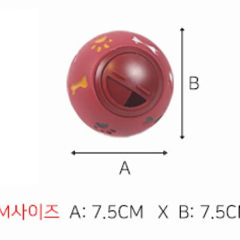 알디펫 입구조절 강아지 노즈워크 볼, 레드, 1개
