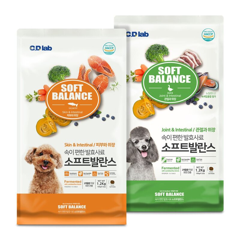씨디랩 소프트발란스 속이 편한 강아지 발효사료 1.2kgX3개 피부와 위장, 3개, 1.2kg