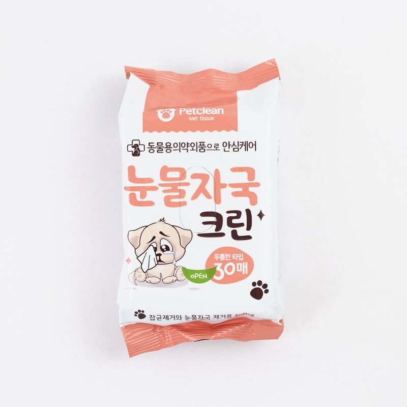 펫크린 애견 눈물자국크린 물티슈 30매 3개, 1개입