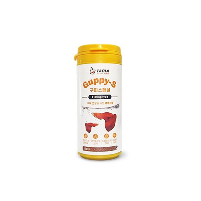 타비아 구피스페셜S 부상성사료 120ml (조단백45%), 1개
