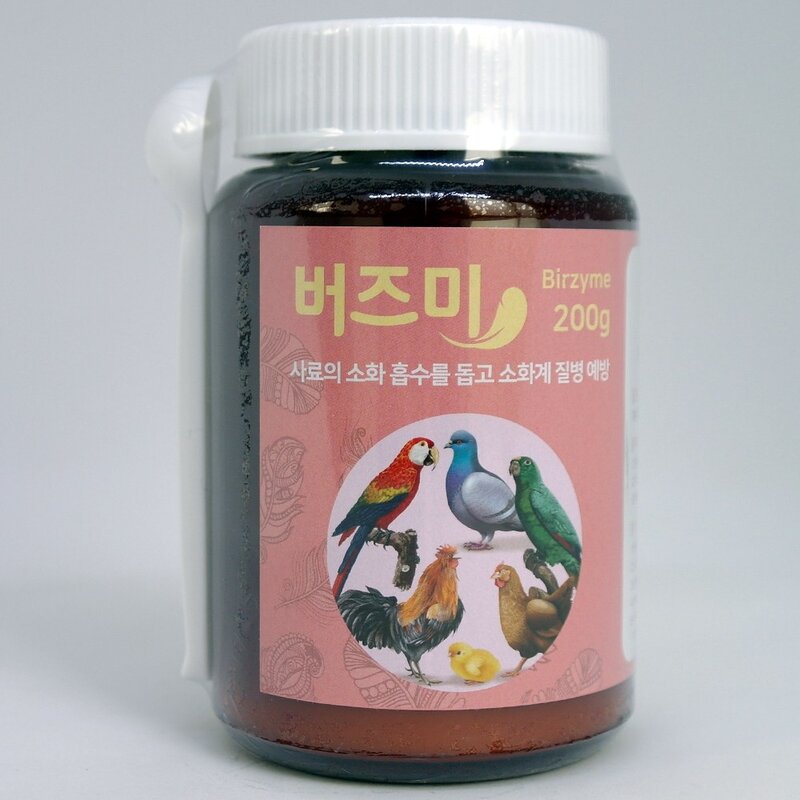 앵무새 비둘기 관상닭 영양제 모든 새 조류용 구토 설사 예방 소화 생균제 버즈미 200g, 1개