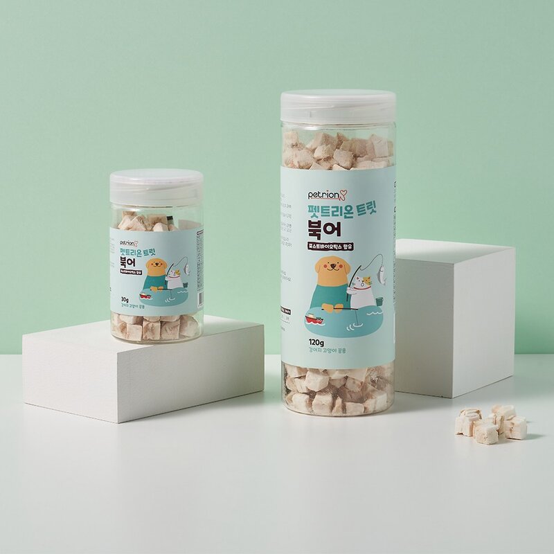 펫트리온 반려동물 트릿 유산균함유 동결건조 간식, 북어, 120g, 1개