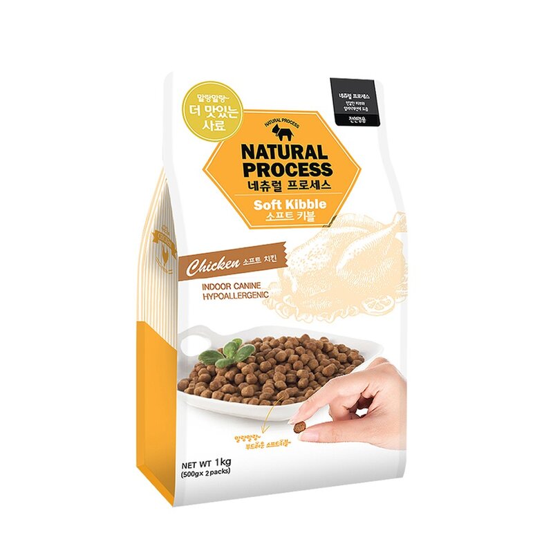 네츄럴프로세스 소프트키블 치킨 1kg /말랑한 강아지사료, 1