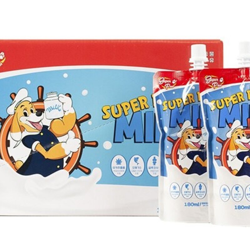 슈퍼포우 펫밀크, 우유맛, 180ml, 10개