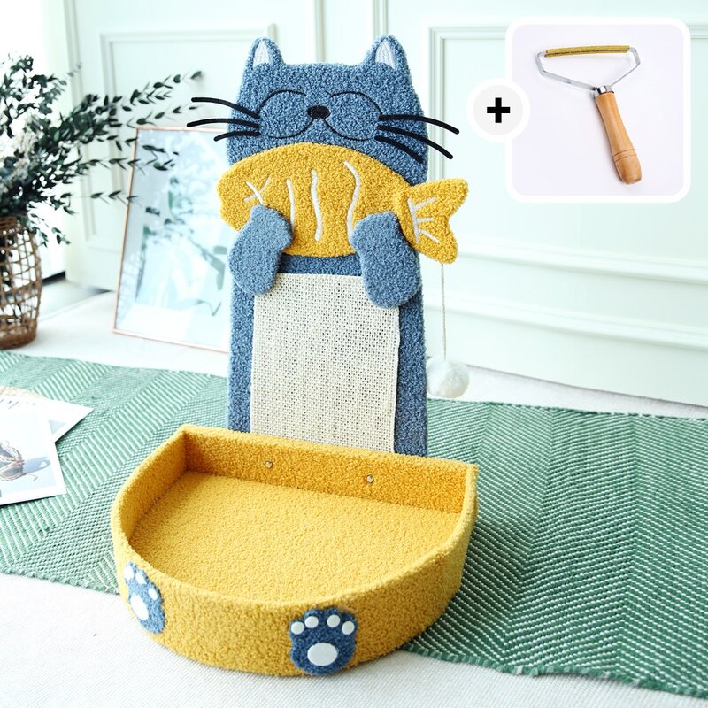 고양이 스크래쳐 캣타워-스크래처 수직형 당근+클리너, 선인장+클리너, 1개