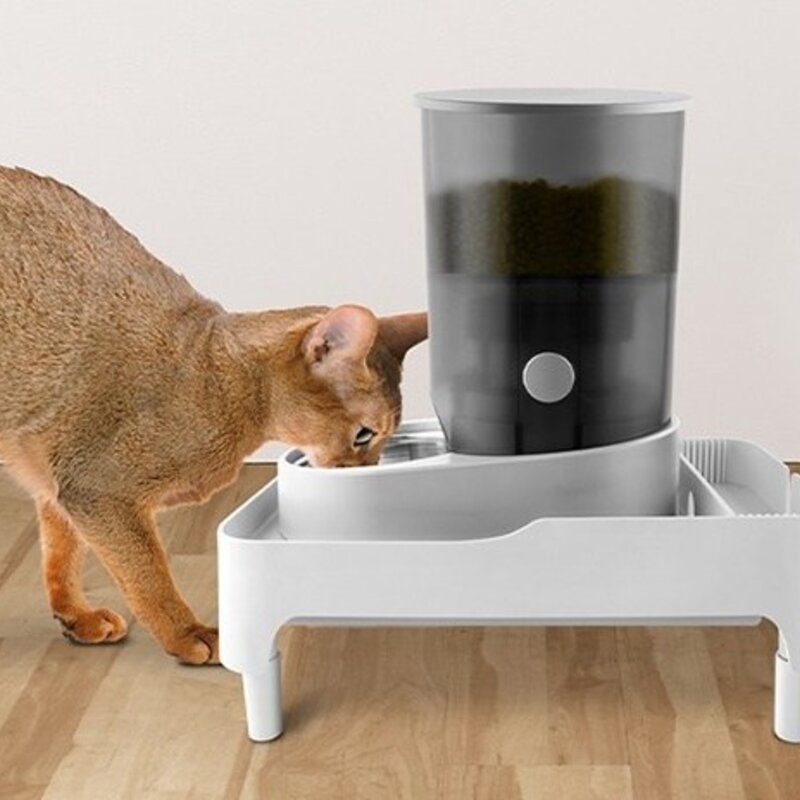 바비온 반려동물 강아지 고양이 IoT 스마트 자동 급식기, 1.15kg, 화이트, 1개