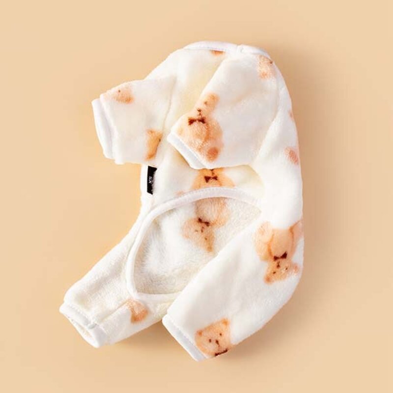 펫먼트 강아지 고양이 곰돌이 조끼 실내복 올인원 조끼, 브라운 (올인원), 1개