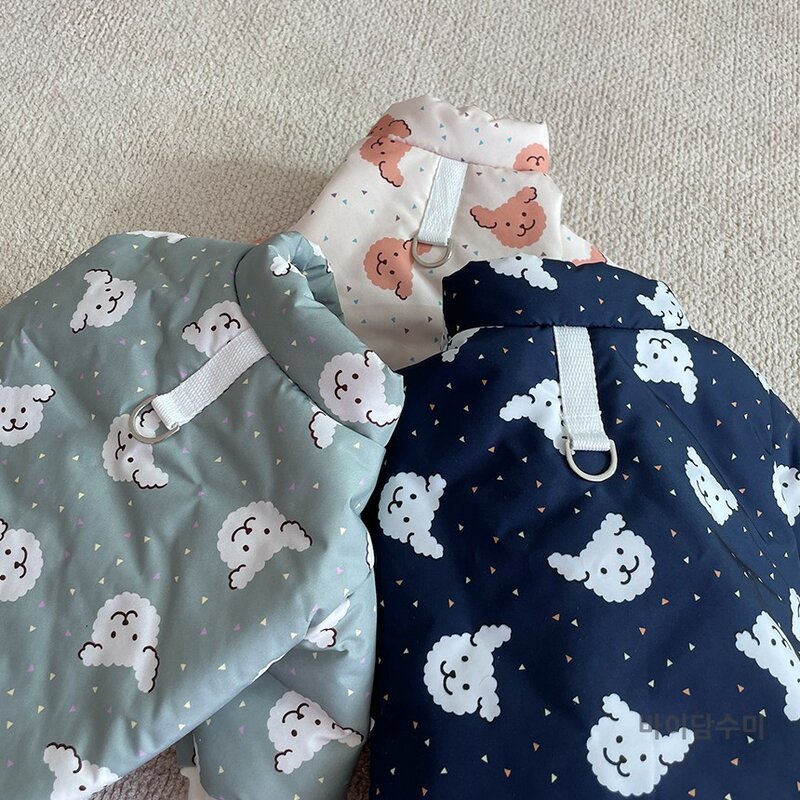 바이담수미 강아지 댕댕이 패딩 올인원, 네이비, 1개