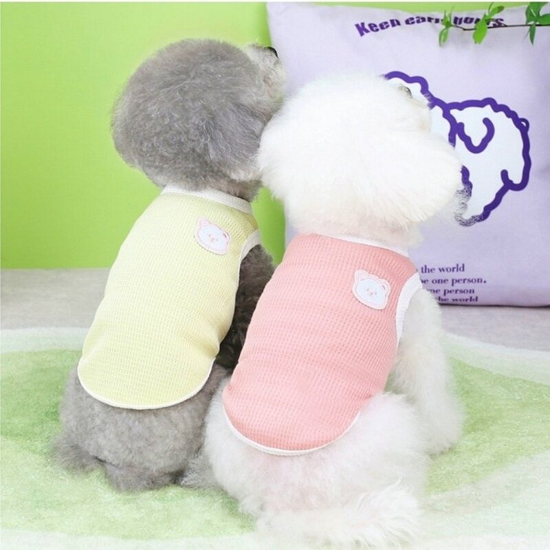 코코스튜디오 고양이 강아지옷 신 파스텔 베어 나시, 코코 신 파스텔 베어 나시/옐로우, 1개